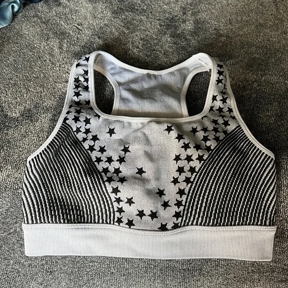 FABLETICS SPORTS BRA STARS & STRIPES BLACK & LIGHT GREY EXTRA SMALL XS - Picture 2 of 14